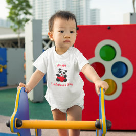 ハッピーバレンタインデーパンダ トドラーTシャツ