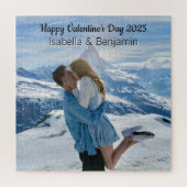 ハッピーバレンタインデーパーソナライズされたの写真と名前 ジグソーパズル (縦)