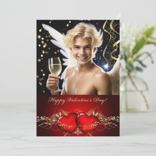 ハッピーバレンタインデーパーソナライズされたゲイ シーズンカード (スタンド正面)