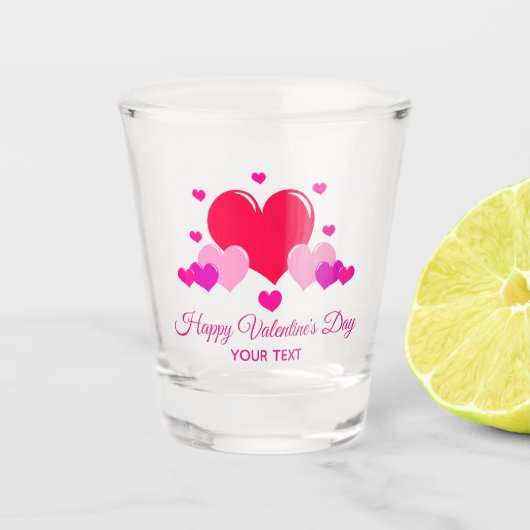 ハッピーバレンタインデーパーソナライズされたショットガラス ショットグラス (正面)