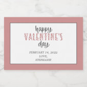 ハッピーバレンタインデーパーソナライズされた スパークリングワインラベル (シングルラベル)