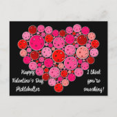 ハッピーバレンタインデーピックボールハートのパーソナライズ ポストカード (正面)