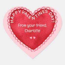ハッピーバレンタインデーピンクと赤の教室 ハートシール