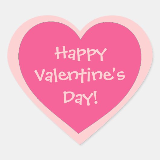 ハッピーバレンタインデーピンクテーマハートシール ハートシール (正面)
