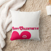 ハッピーバレンタインデーピンクハートはしご枕 クッション (ブランケット)