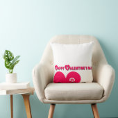 ハッピーバレンタインデーピンクハートはしご枕 クッション (椅子)