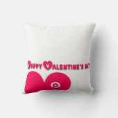 ハッピーバレンタインデーピンクハートはしご枕 クッション (裏面)