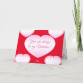 ハッピーバレンタインデーピンクハートカード カード (裏面)