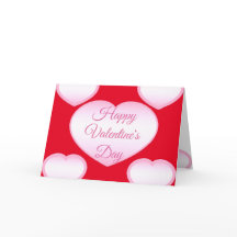 ハッピーバレンタインデーピンクハートカード