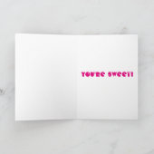 ハッピーバレンタインデーピンクハートケーキカポップ・アートのード シーズンカード (内部)