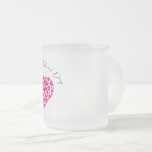 ハッピーバレンタインデーピンクハートマグ フロストグラスマグカップ (正面右)