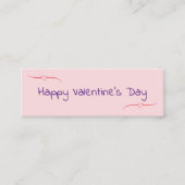 ハッピーバレンタインデーピンクパープルレッドから先生 コーリングカード (正面)