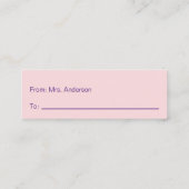 ハッピーバレンタインデーピンクパープルレッドから先生 コーリングカード (裏面)