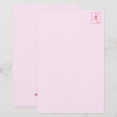 ハッピーバレンタインデーピンク文具 便箋 (正面/裏面)
