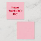 ハッピーバレンタインデーピンク赤モダンタイポグラフィ エンクロージャーカード (正面/裏面)