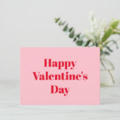 ハッピーバレンタインデーピンク赤モダンタイポグラフィ カード (スタンド正面)