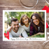 ハッピーバレンタインデーファミリーフォトハートと矢印 シーズンカード