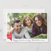 ハッピーバレンタインデーファミリーフォトハートと矢印 シーズンカード (正面)