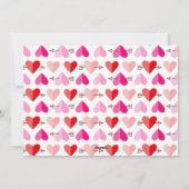 ハッピーバレンタインデーファミリーフォトハートと矢印 シーズンカード (裏面)