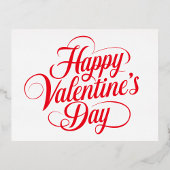 ハッピーバレンタインデーフォイルホリデーポストカード 箔シーズンポストカード