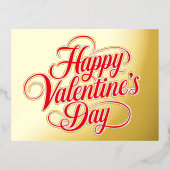 ハッピーバレンタインデーフォイルホリデーポストカード 箔シーズンポストカード (正面)
