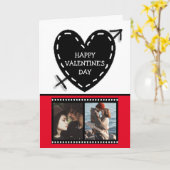 ハッピーバレンタインデーフォトカードフィルムストリップハート カード (黄色い花)