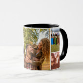 ハッピーバレンタインデーフォトコラパーソナライズされたージュ マグカップ (正面右)