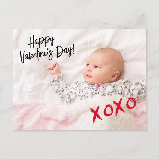 ハッピーバレンタインデーフォトxoxoカスタム ポストカード (正面)