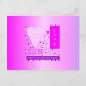 ハッピーバレンタインデーフォーエバーラブハートピンク シーズンポストカード (正面)