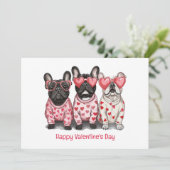 ハッピーバレンタインデーフランスのブルドッグ シーズンカード (スタンド正面)