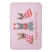 ハッピーバレンタインデーフランスのブルドッグ バスマット (正面縦)