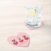 ハッピーバレンタインデーフランスのブルドッグ ペーパーコースター (インサイチュ)