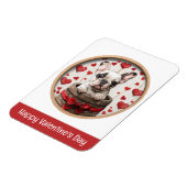 ハッピーバレンタインデーフランスのブルドッグ マグネット (左側)