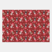 ハッピーバレンタインデーフランスのブルドッグ ラッピングペーパーシート (正面2)