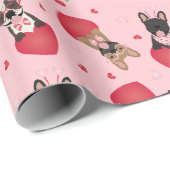 ハッピーバレンタインデーフランスのブルドッグ ラッピングペーパー (ロールコーナー)