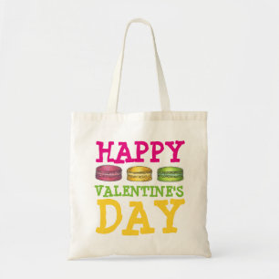 ハッピーバレンタインデーフランスのベーカリーマカロンクッキー トートバッグ