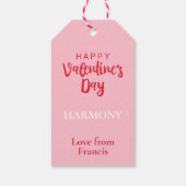 ハッピーバレンタインデーブラックキャット&ピンクハート ギフトタグ (裏面)