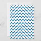 ハッピーバレンタインデーブルーシェブロン4写真バレンタイン ノートカード (裏面)