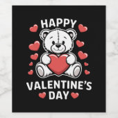 ハッピーバレンタインデーベア ワインラベル (シングルラベル)