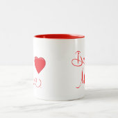 ハッピーバレンタインデーベミンラブ赤いハートマグ ツートーンマグカップ (中央)