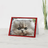 ハッピーバレンタインデーペルシャの子猫のグリーティングカード シーズンカード (正面)