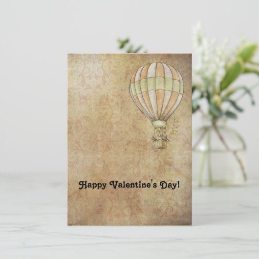 ハッピーバレンタインデーホットエアバルーンスチームパンク シーズンカード (スタンド正面)