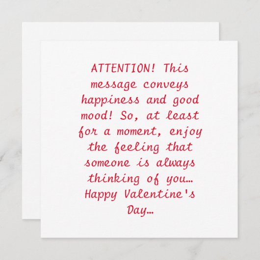 ハッピーバレンタインデーホリデーカード シーズンカード (正面/裏面)