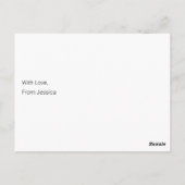 ハッピーバレンタインデーホワイトと赤いハート ポストカード (裏面)