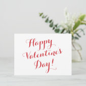 ハッピーバレンタインデーホワイトレッド書道 カード (スタンド正面)