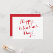 ハッピーバレンタインデーホワイトレッド書道 カード (正面/裏面インサイチュ)