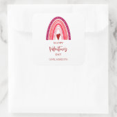 ハッピーバレンタインデーボホーレインボー&ハート スクエアシール (バッグ)