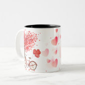 "ハッピーバレンタインデーマグカップデザイン – すべての愛 ツートーンマグカップ (正面左)