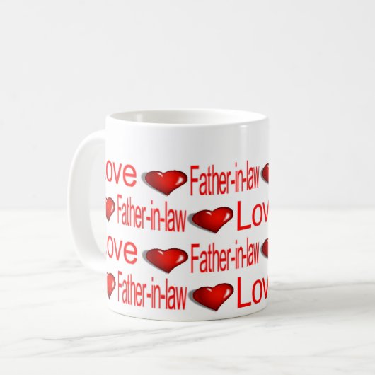 ハッピーバレンタインデーマグズ義父を愛 コーヒーマグカップ (正面左)