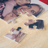 ハッピーバレンタインデーママ、フォトコラージュ&花模様 ジグソーパズル (側面)